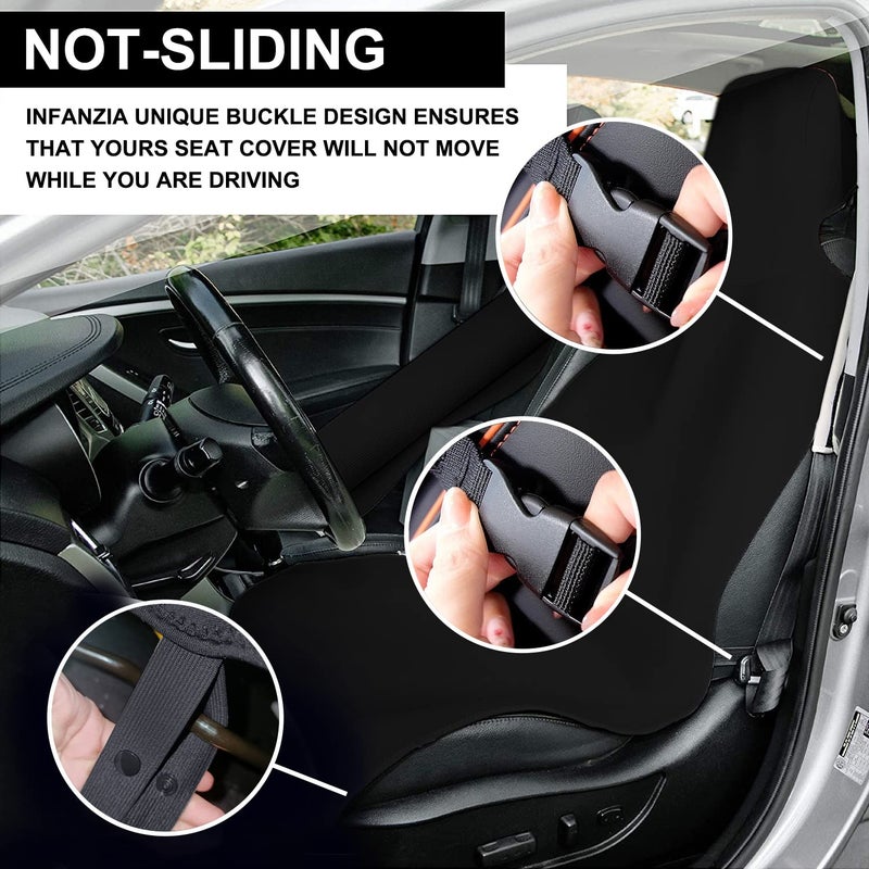 INFANZIA Premium Waterproof Seat Cover Towel Protector Neoprene Universal Fit, Upgraded 100% Washable & Removable Non-Slip Sweat Carseat Towel Covers, Perfect for Gym/Yoga/Workoutï¼ˆBlack,1PCS - Image 5